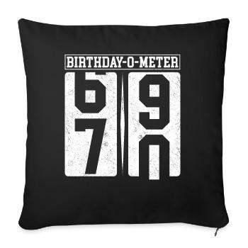 Birthday-O-Meter 70 Happy 70th Birthday Celebrant - Sofa pillowcase 17,3'' x 17,3'' (45 x 45 cm) - black - Front