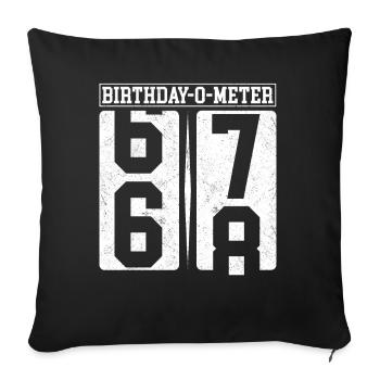 Birthday-O-Meter 68 Happy 68th Birthday Celebrant - Sofa pillowcase 17,3'' x 17,3'' (45 x 45 cm) - black - Front