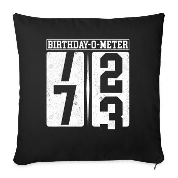 Birthday-O-Meter 73 Happy 73rd Birthday Celebrant - Sofa pillowcase 17,3'' x 17,3'' (45 x 45 cm) - black - Front