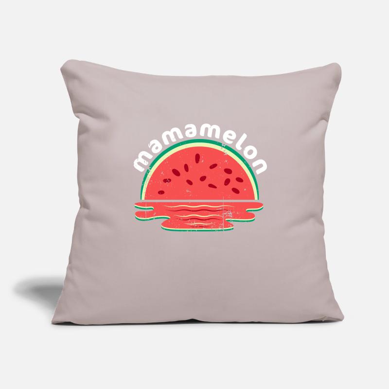 Mamamelon Pastèque Mama Mignon Coucher de soleil d’été Housse de coussin décorative 45 x 45 cm