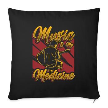 Music is my medicine Music lovers - Sofa pillowcase 17,3'' x 17,3'' (45 x 45 cm) - black - Front