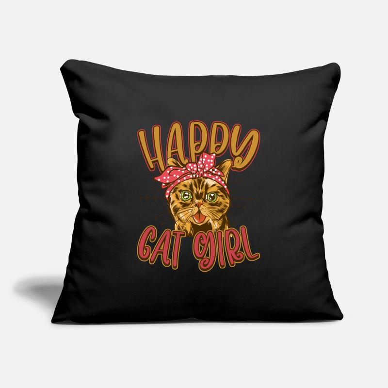 Chat chat heureux Chat Chaton Housse de coussin décorative 45 x 45 cm