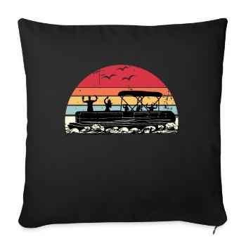 Ponton Vintage Boating Party Sonnenuntergang - Sofakissenbezug 45 x 45 cm - Schwarz - Vorne