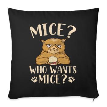 Hamburger Cat Whisperer Meow Kitten Burger Lover - Sofakissenbezug 45 x 45 cm - Schwarz - Vorne