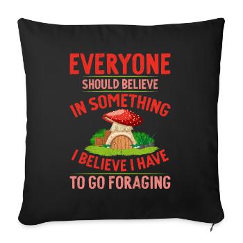 I Have To Go Foraging Mycology Mushies Mushroom - Sofa pillowcase 17,3'' x 17,3'' (45 x 45 cm) - black - Front