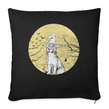 Gothic Cat Whisperer Meow Kitty Kitten Halloween - Sofa pillowcase 17,3'' x 17,3'' (45 x 45 cm) - black - Front