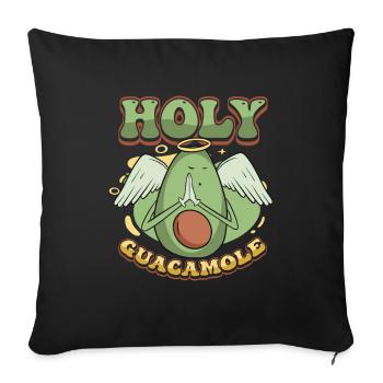Sacred guacamole funny avocado - Sofa pillowcase 17,3'' x 17,3'' (45 x 45 cm) - black - Front