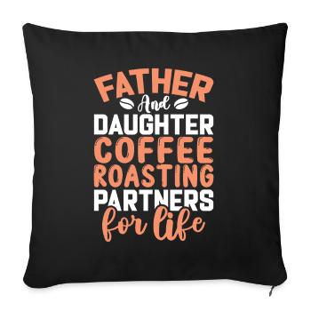Father & Daughter Coffee Roasting - Sofa pillowcase 17,3'' x 17,3'' (45 x 45 cm) - black - Front