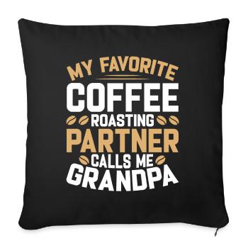 My Favorite Coffee Roasting Partner - Sofa pillowcase 17,3'' x 17,3'' (45 x 45 cm) - black - Front