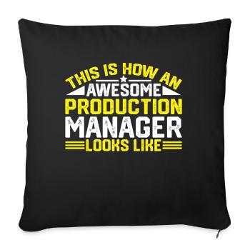 Awesome Production Manager Looks Like - Sofakissenbezug 45 x 45 cm - Schwarz - Vorne