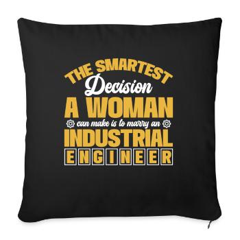 La décision la plus intelligente qu’une femme puisse prendre - Housse de coussin décorative 45 x 45 cm - noir - Devant