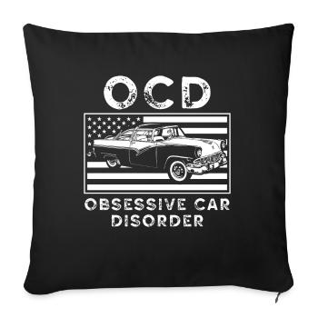 OCD obsessive car dissorder - Sofa pillowcase 17,3'' x 17,3'' (45 x 45 cm) - black - Front