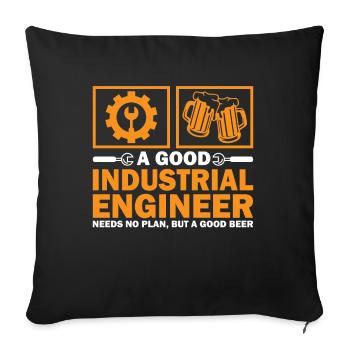 Un bon ingénieur industriel n'a pas besoin de plan - Housse de coussin décorative 45 x 45 cm - noir - Devant