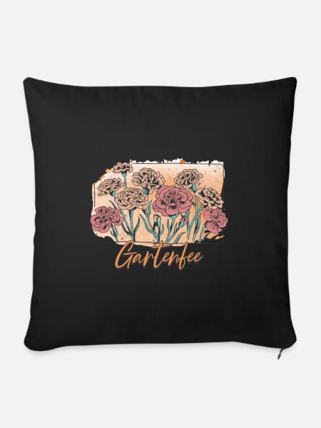 Gartenfee Garten Gärtner - Sofakissenbezug 45 x 45 cm - Schwarz
