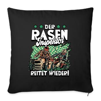 Der Rasen Inspektor Garten Gärtner - Sofakissenbezug 45 x 45 cm - Schwarz - Vorne