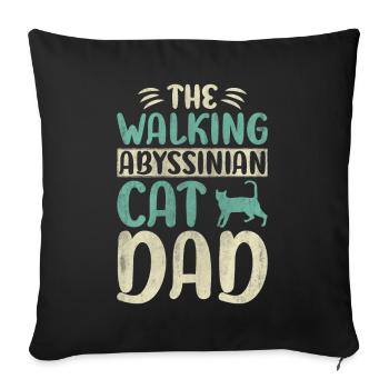 The Walking Abyssinian Cat Dad Kitty Cat Walking - Sofakissenbezug 45 x 45 cm - Schwarz - Vorne