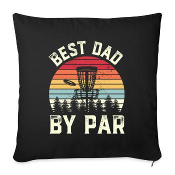 Drôle de Disc Golf wFathers Day Cadeau - Housse de coussin décorative 45 x 45 cm - noir - Devant