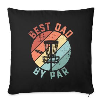 Retro Best Dad By Par Disc Golf Fête des Pères - Housse de coussin décorative 45 x 45 cm - noir - Devant