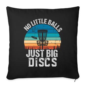 Drôle de disc golf cadeau pas de petites balles - Housse de coussin décorative 45 x 45 cm - noir - Devant