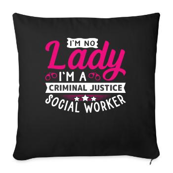 Travailleur social en justice pénale - Housse de coussin décorative 45 x 45 cm - noir - Devant