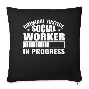 Future Community Social Worker - Sofakissenbezug 45 x 45 cm - Schwarz - Vorne