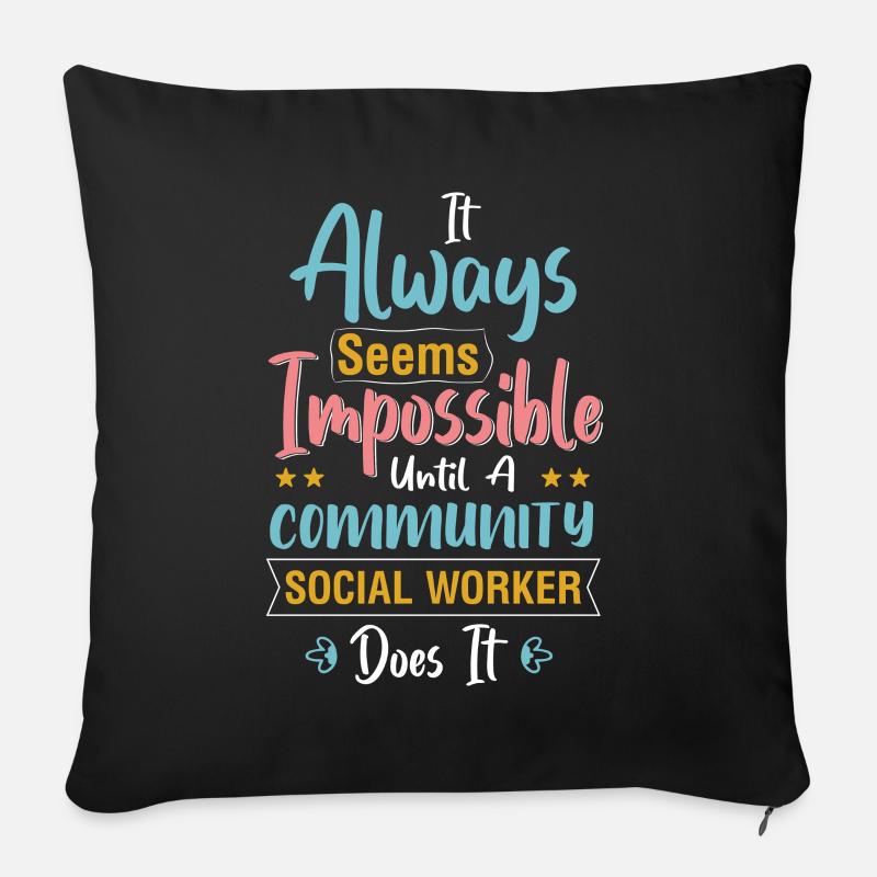 Cela semble toujours impossible jusqu’à ce que - Housse de coussin décorative 45 x 45 cm - noir