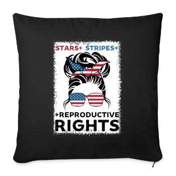 stars stripes reproductive rights pro choice - Sofa pillowcase 17,3'' x 17,3'' (45 x 45 cm) - black - Front