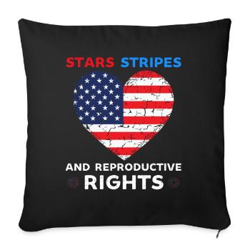stars stripes reproductive rights pro choice - Sofa pillowcase 17,3'' x 17,3'' (45 x 45 cm) - black - Front