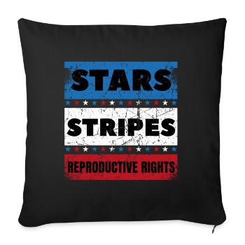 Stars Stripes Reproductive Rights distressed 4th - Sofa pillowcase 17,3'' x 17,3'' (45 x 45 cm) - black - Front