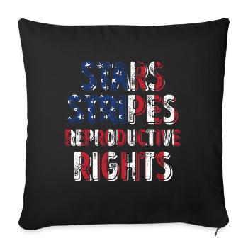 Stars Stripes Reproductive Rights 4th of july - Sofa pillowcase 17,3'' x 17,3'' (45 x 45 cm) - black - Front