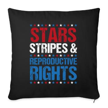 Stars Stripes Reproductive Rights July 4th - Sofa pillowcase 17,3'' x 17,3'' (45 x 45 cm) - black - Front