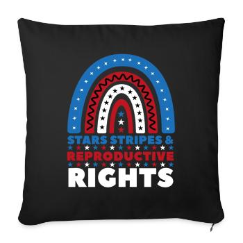 Stars Stripes Reproductive Rights 4th of july - Sofa pillowcase 17,3'' x 17,3'' (45 x 45 cm) - black - Front