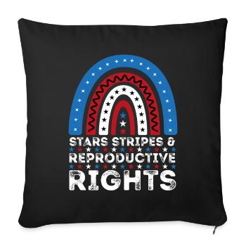 Stars Stripes Reproductive Rights Rainbow July 4th - Sofa pillowcase 17,3'' x 17,3'' (45 x 45 cm) - black - Front