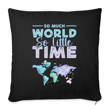 Tant de monde si peu de voyage dans le temps Touriste - Housse de coussin décorative 45 x 45 cm - noir - Devant