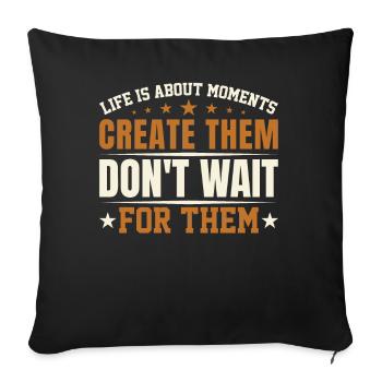 Voyage Voyage Escapade Vacances Touriste - Housse de coussin décorative 45 x 45 cm - noir - Devant