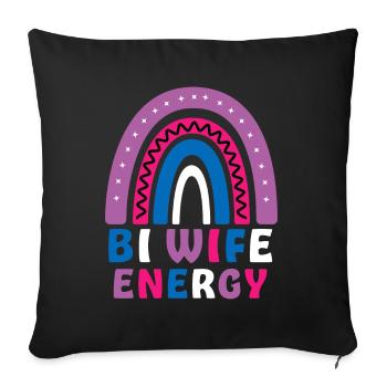Bi Wife Energie Gay Pride Lesbisch LGBT Regenbogen - Sofakissenbezug 45 x 45 cm - Schwarz - Vorne