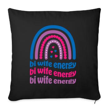 Bi Wife Energy Gay Pride Lesbisch LGBT Süß - Sofakissenbezug 45 x 45 cm - Schwarz - Vorne