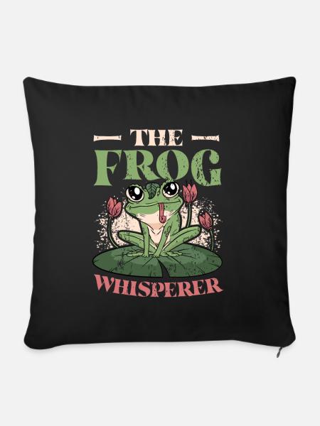Der Froschflüsterer - Sofakissenbezug 45 x 45 cm - Schwarz