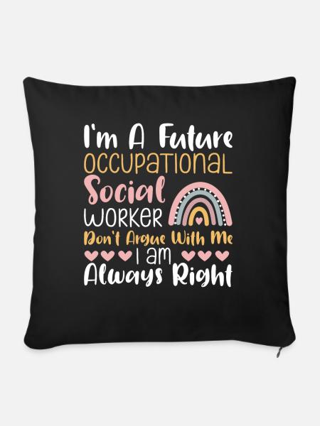 Future Occupational Social Worker - Sofakissenbezug 45 x 45 cm - Schwarz