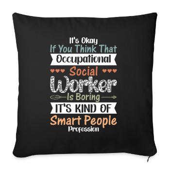 Occupational Worker Smart Profession - Sofakissenbezug 45 x 45 cm - Schwarz - Vorne