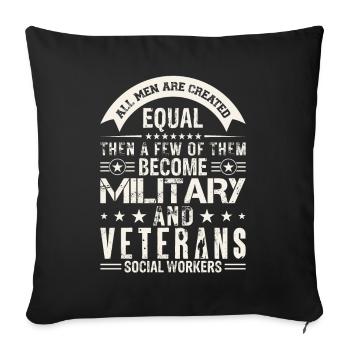 All Men Created Equal Military Veterans - Sofakissenbezug 45 x 45 cm - Schwarz - Vorne