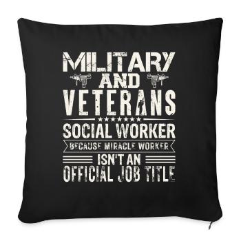 Military And Veterans Social Workers - Sofakissenbezug 45 x 45 cm - Schwarz - Vorne