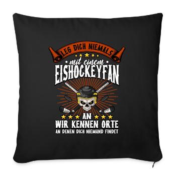 Eishockey - Sofakissenbezug 45 x 45 cm - Schwarz - Vorne