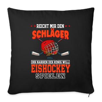 Eishockey - Sofakissenbezug 45 x 45 cm - Schwarz - Vorne