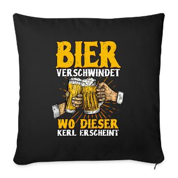 Bier - Sofakissenbezug 45 x 45 cm - Schwarz - Vorne