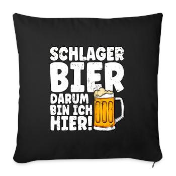 Schlagerparty Schlager Bier - Sofakissenbezug 45 x 45 cm - Schwarz - Vorne