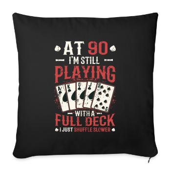 Avec quatre-vingt-dix jeux, 90e anniversaire - Housse de coussin décorative 45 x 45 cm - noir - Devant