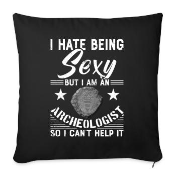 Archaeology Job Profession Work Archaeologist - Sofa pillowcase 17,3'' x 17,3'' (45 x 45 cm) - black - Front