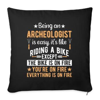 Archaeology Job Profession Work Archaeologist - Sofa pillowcase 17,3'' x 17,3'' (45 x 45 cm) - black - Front