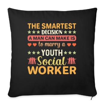 La décision la plus intelligente qu’un homme puisse prendre - Housse de coussin décorative 45 x 45 cm - noir - Devant